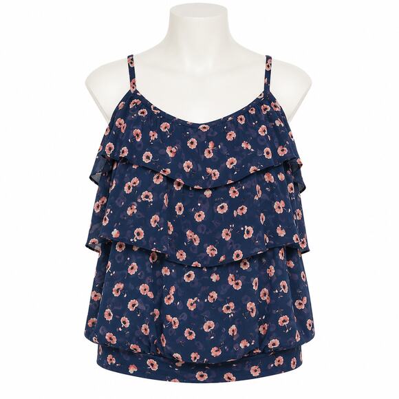 torrid Tops - Torrid Y2K Cottagecore Floral Chiffon Layered Ruffle Tank - Size 3X